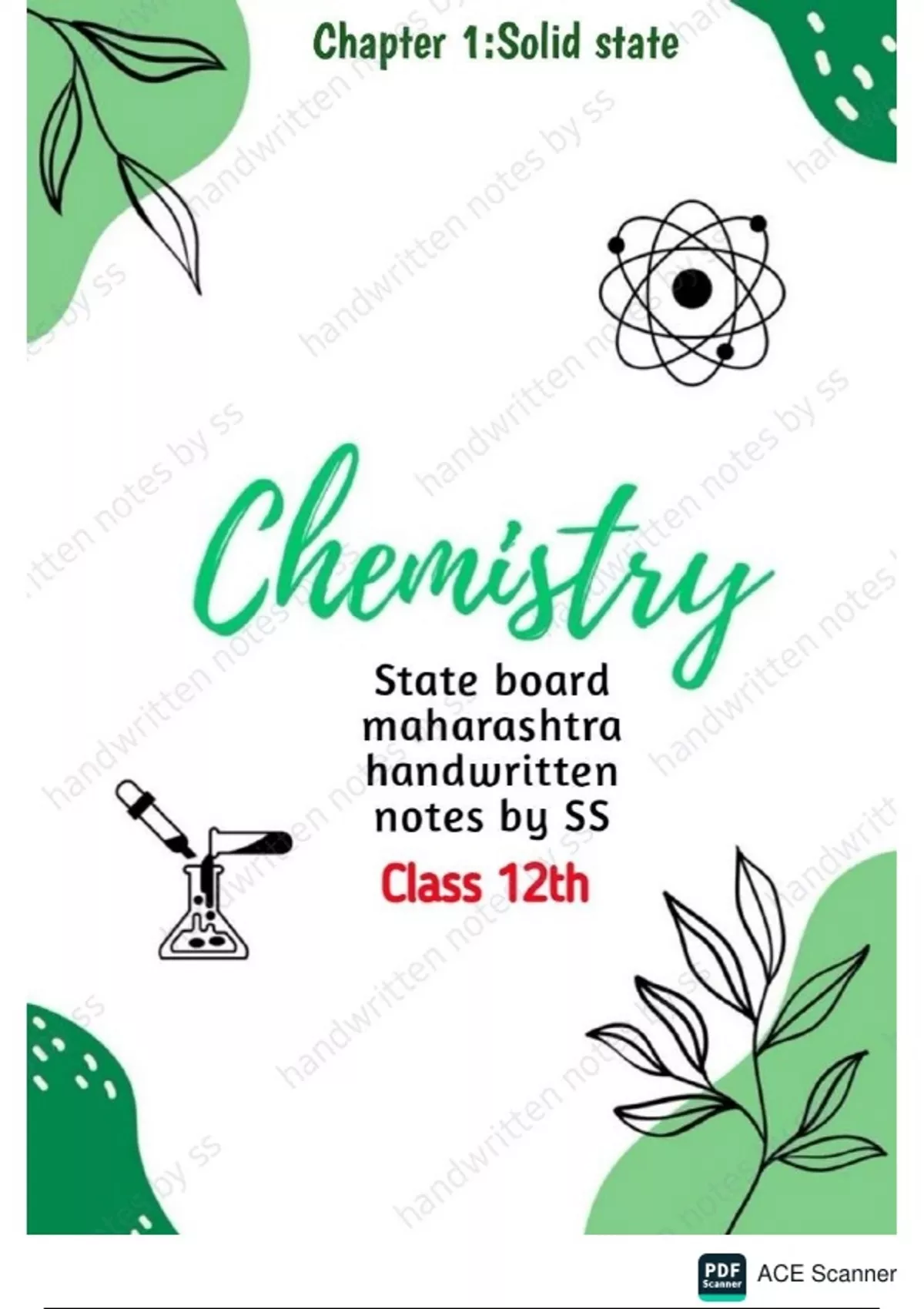 Class 12 chemistry chapter 1-solid state |Handwritten notes from ...