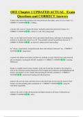 OEE Chapter 1 UPDATED ACTUAL   Exam  Questions and CORRECT Answers