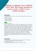 Medical Surgical Certification Exam Version 3 &lpar;New 2025&sol; 2026 Update&rpar; Questions & Answers&vert; Grade A&vert; 100&percnt; Correct &lpar;Verified Solutions&rpar;