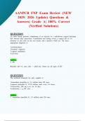 AANPCB FNP Exam Review &lpar;New 2025&sol; 2026 Update&rpar; Questions & Answers&vert; Grade A&vert; 100&percnt; Correct &lpar;Verified Solutions&rpar;