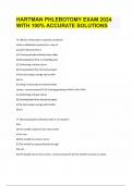  HARTMAN PHLEBOTOMY EXAM 2024 WITH 100&percnt; ACCURATE SOLUTIONS
