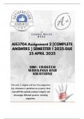 AIS3704  Assignment 2  &lbrack;COMPLETE ANSWERS &rsqb; SEMESTER 1 2025-DUE 25 APRIL 2025&semi; 100&percnt; trusted&comma; comprehensive and complete reliable solution with clear explanation