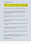 SOUTH CAROLINA REAL ESTATE EXAM PRACTICE QUESTIONS AND ANSWERS