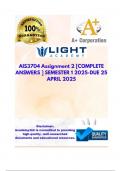 AIS3704  Assignment 2  &lbrack;COMPLETE ANSWERS &rsqb; SEMESTER 1 2025-DUE 25 APRIL 2025&semi; 100&percnt; trusted&comma; comprehensive and complete reliable solution with clear explanation