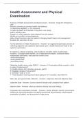 Health Assessment and Physical Examination Questions and Correct Answers 