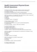 Health Assessment Physical Exam NCLEX Questions And Answers