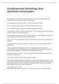 Cardiovascular Physiology Quiz Questions and Answers