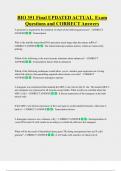 BIO 351 Final UPDATED ACTUAL  Exam  Questions and CORRECT Answers 