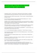 MONTANA HEALTH REVIEW EXAM QUESTIONS AND ANSWERS &vert; GRADED A