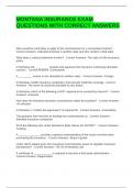 MONTANA INSURANCE EXAM QUESTIONS WITH CORRECT ANSWERS