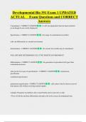 Developmental Bio 351 Exam 1 UPDATED  ACTUAL     Exam Questions and CORRECT  Answers