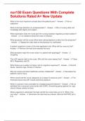 nur150 Exam Questions With Complete Solutions Rated A&plus; New Update