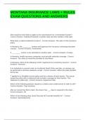 MONTANA INSURANCE LAWS &plus; RULES EXAM QUESTIONS AND ANSWERS