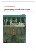 Solution Manual for Criminal Procedure&colon; From First Contact to Appeal 7th Edition by Worrall&comma; &lpar;Chapter 1 - 15&rpar; Newest Update