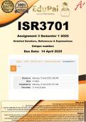 ISR3701 Assignment 3 (COMPLETE GUIDELINE) Semester 1 2025 - DUE 14 April 2025
