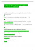 MONTANA INSURANCE LAWS AND REGULATIONS EXAM QUESTIONS AND ANSWERS &lpar;GRADED A&rpar;