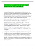 MONTANA LAWS AND RULES EXAM QUESTIONS AND ANSWERS
