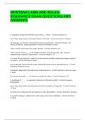 MONTANA LAWS AND RULES-INSURANCE EXAM QUESTIONS AND ANSWERS