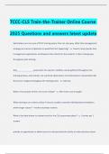 TCCC-CLS Train-the-Trainer Online Course 2025 Questions and answers latest update