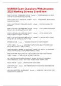 NUR150 Exam Questions With Answers 2025 Marking Scheme Brand New