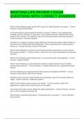 MONTANA LIFE REVIEW 2 EXAM QUESTIONS WITH CORRECT ANSWERS &lpar;GRADED A&rpar;