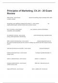  Principles of Marketing&comma; Ch&period;14 - 20 Exam Review Questions With Multiple Choices 100&percnt; Verified Answers&period;