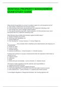 MONTANA PROPERTY MANAGEMENT EXAM STUDY GUIDE WITH VERIFIED ANSWERS &vert; VERIFIED