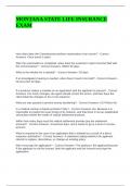 MONTANA STATE LIFE INSURANCE EXAM QUESTIONS WITH CORRECT ANSWERS