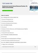 TEST BANK FOR Employment Law for Human Resource Practice&comma; 7th Edition by David Walsh All Chapter 1-17 Complete