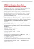 CTCM Certification Exam Real Questions And Answers &vert; Verified