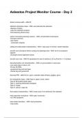 Asbestos Project Monitor Course - Day 2 Most Recent 2026&sol;2027 Questions and Accurate Answers