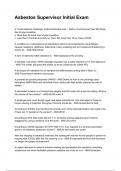 Asbestos Supervisor Initial Exam Latest &lpar;2026&sol;2027&rpar; Verified Answers by Experts