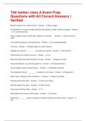 Tdlr barber class A Exam Prep Questions with All Correct Answers &vert; Verified