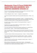 Wastewater Class B Texas EXAM 2025 QUESTIONS AND ANSWERS 100&percnt; VERIFIED ANSWERS GRADED A&plus;