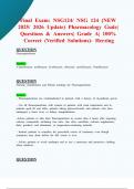 Final Exam&colon; NSG1241&sol; NSG 124 &lpar;New 2025&sol; 2026 Update&rpar; Pharmacology Guide &vert;Questions & Answers&vert; Grade A&vert; 100&percnt; Correct &lpar;Verified Solutions&rpar;- Herzing