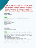 Exam 1&colon; NSG123&sol; NSG 123 &lpar;New 2025&sol; 2026 Update&rpar; Medical Surgical Nursing I Guide &vert;Questions & Answers&vert; Grade A&vert; 100&percnt; Correct &lpar;Verified Solutions&rpar;- Herzing