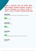 Exam 1&colon; NSG123&sol; NSG 123 &lpar;New 2025&sol; 2026 Update&rpar; Medical Surgical Nursing I Review &vert;Questions & Answers&vert; Grade A&vert; 100&percnt; Correct &lpar;Verified Solutions&rpar;- Herzing