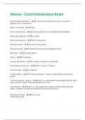 Idioms - Court Interpreters Exam Questions With Verified And Reviewed Answers &vert; Already Passed&excl;&excl;