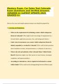 Mastery Exam&comma; Car Sales Test Colorado Exam Questions and Verified Answers &lpar;GRADED A&rpar; &lpar;LATEST UPDATE 2025 GRADED A&plus;