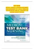 TEST BANK MEDICAL SURGICAL NURSING&semi; ASSESSMENT AND MANAGEMENT OF CLINICAL PROBLEMS 10TH EDITION BY LEWIS ALL CHAPTERS 1-68 COVERED NEWEST VERSION&period;