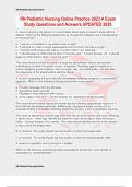 RN Pediatric Nursing Online Practice 2023 A Exam Study Questions and Answers UPDATED 2025