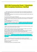 NUR 206 Community Exam 1 Questions With Complete Solutions &vert; Verified