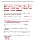 Delta Ramp Procedures Actual Exam  2025 Delta Ramp Agent Procedures Exam  Update Latest 2025 Questions and  Correct Answers Rated A&plus; 