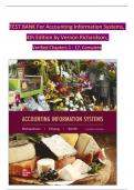 TEST BANK For Accounting Information Systems 4th Edition by Vernon Richardson&comma; Verified Chapters 1 - 17&comma; Complete