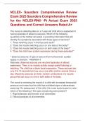 NCLEX- Saunders Comprehensive Review  Exam 2025 Saunders Comprehensive Review  for the NCLEX-RN&reg; -Pt Actual Exam 2025  Questions and Correct Answers Rated A&plus;