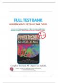 Test Bank to accompany Neuroscience&comma; Sixth Edition by Dale Purves &sol; Complete Guide Chapter 1-34&vert; Latest