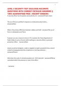 LEVEL 3 SECURITY TEST 2025&sol;2026 ACCURATE QUESTIONS WITH CORRECT DETAILED ANSWERS &vert;&vert; 100&percnt; GUARANTEED PASS <RECENT VERSION>