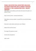 PUBLIC ADJUSTER FINAL EXAM PREP 2025&sol;2026 ACCURATE QUESTIONS WITH CORRECT DETAILED ANSWERS &vert;&vert; 100&percnt; GUARANTEED PASS <RECENT VERSION>