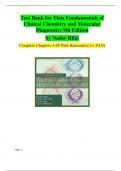 Test Bank for Tietz Fundamentals of Clinical Chemistry and Molecular Diagnostics 9th Edition by Nader Rifai Complete Chapters 1-49 With Rationales&vert; A&plus; PASS