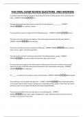 FHA FINAL EXAM REVIEW QUESTIONS AND ANSWERS